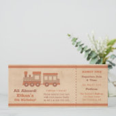 列車チケット搭乗パス子供の誕生日 招待状 (スタンド正面)