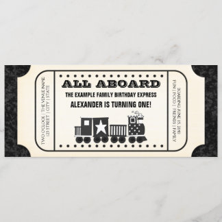 列車チケット誕生日パーティー 招待状