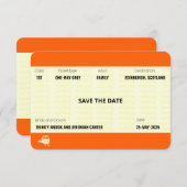 列車チケット |結婚式家族を保存 招待状 (正面/裏面)