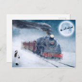列車テーマのクリスマスポストカード ポストカード (正面/裏面)