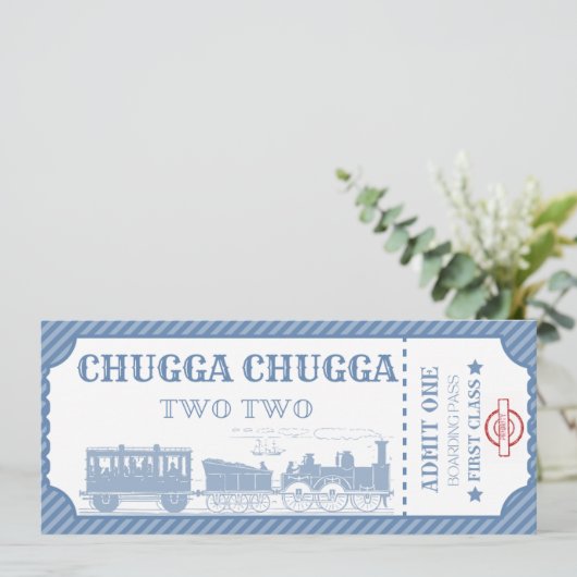 列車テーマ少年2歳の誕生日 招待状 (スタンド正面)