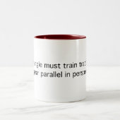 列車トラック: どんな角度か。 ツートーンマグカップ (中央)