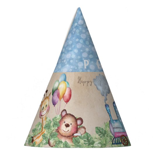 列車パーソナライズされたエンジンパーティー帽子 パーティーハット (左)