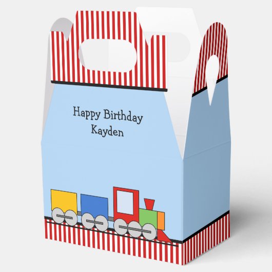 列車パーソナライズされたカラフル誕生日 フェイバーボックス (オープン)