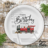 列車パーソナライズされたハッピーバースデー紙プレート ペーパープレート