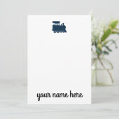 列車パーソナライズされた文房具ノテカ子供へー サンキューカード (スタンド正面)