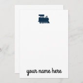 列車パーソナライズされた文房具ノテカ子供へー サンキューカード (正面/裏面)