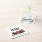 列車パーソナライズされた誕生日パーティコースター スクエアペーパーコースター (インサイチュ)