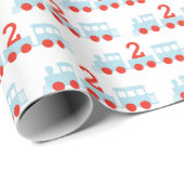 列車パーソナライズされた誕生日パーティー ラッピングペーパー (ロールコーナー)