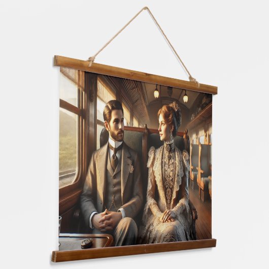 列車ビクトリアンの旅の優雅さ 吊り下げ型タペストリー (傾斜あり)