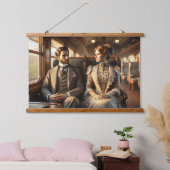 列車ビクトリアンの旅の優雅さ 吊り下げ型タペストリー (寝室)