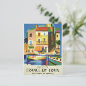 列車フランスの旅行ポスター葉書によるriviera ポストカード (スタンド正面)