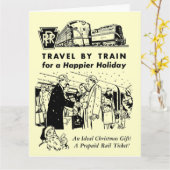 列車ペンシルバニア鉄道で旅行する カード (黄色い花)