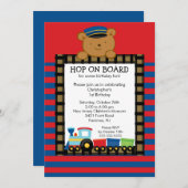 列車ホップオンボード誕生日招待状 招待状 (正面/裏面)