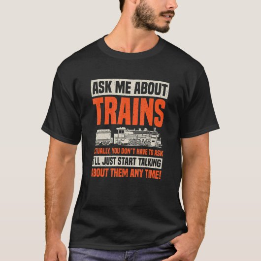 列車レトロエンジンモデル鉄道頼Trについて Tシャツ (正面)
