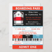 列車乗車券チケット誕生会  招待状 (正面)