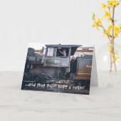 列車保の機関車誕生日 カード (黄色い花)