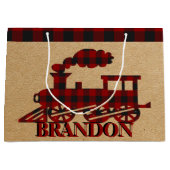 列車大パーソナライズされた抱き枕 ラージペーパーバッグ (正面)