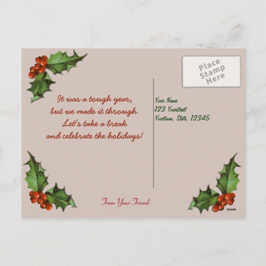 列車大破のホリデー・ポストカード シーズンポストカード (裏面)