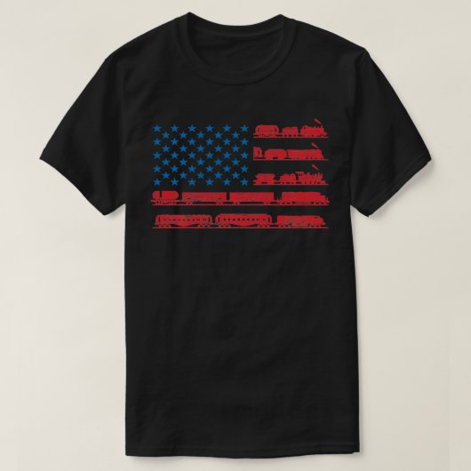列車愛人模型列車統一された州旗 Tシャツ (デザイン正面)