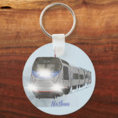 列車愛好家のための列車のキーチェーン キーホルダー (正面)