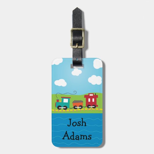 列車旅行のバッグのラベル ラゲッジタグ (正面縦)