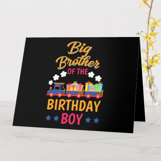 列車日帰りパーティー鉄道のビッグブラザー誕生 カード (黄色い花)