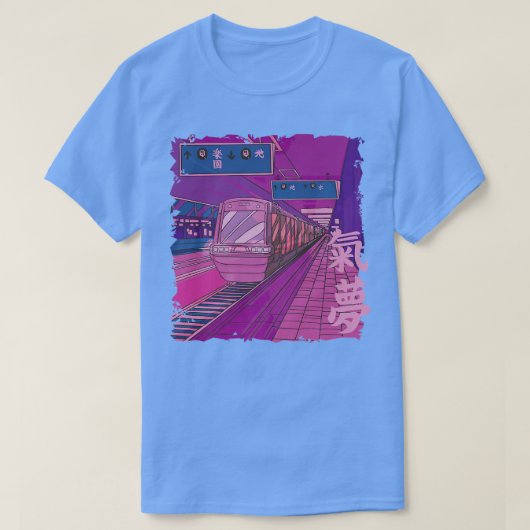 列車日本の駅ジャパン Tシャツ (デザイン正面)