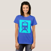 列車標識 – シアン Tシャツ (正面フル)