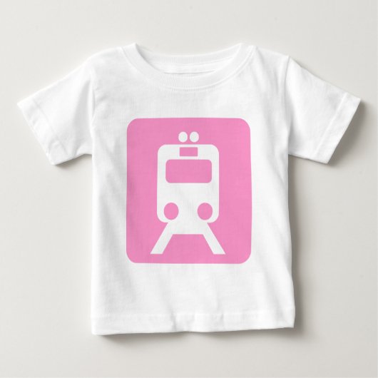 列車標識 – ピンク ベビーTシャツ (正面)