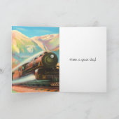 列車機関車ハッピーバースデー カード (内部)