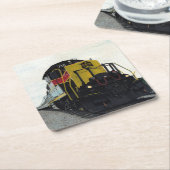 列車機関車 スクエアペーパーコースター (アングル)