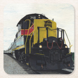 列車機関車 スクエアペーパーコースター