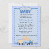 列車歓迎ベビーシャワー招待状 招待状 (正面)