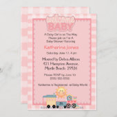 列車歓迎ベビーシャワー招待状 招待状 (正面/裏面)