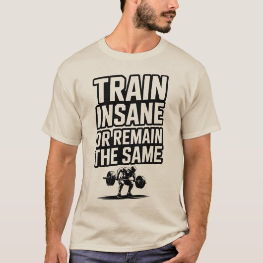 列車狂やる気を起こさせる狂ジムトレーニング引用文 Tシャツ (正面)
