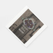 列車素朴秋フローラ結婚ズモノグラム スタンダードランチョンナプキン (角)