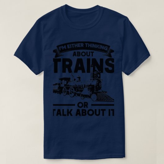 列車考えるや鉄道の話について Tシャツ (デザイン正面)
