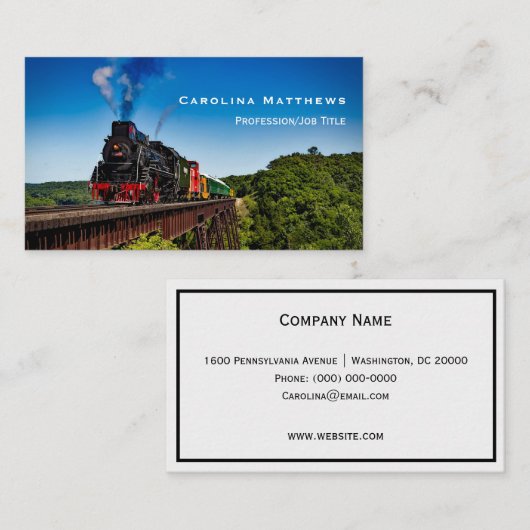 列車蒸気機関車橋 名刺 (正面/裏面)