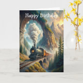 列車誕生日カード カード (黄色い花)