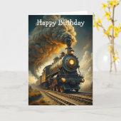 列車誕生日カード カード (黄色い花)