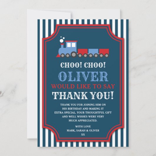 列車誕生日サンキューカード サンキューカード (正面)