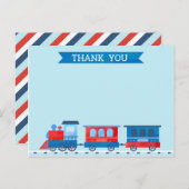 列車誕生日サンキューノートカード ポストカード (正面/裏面)