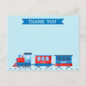 列車誕生日サンキューノートカード ポストカード (正面)