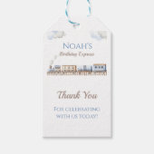 列車誕生日サンキューメッセージカード ギフトタグ (正面)