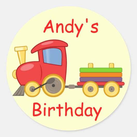 列車誕生日シール ラウンドシール (正面)