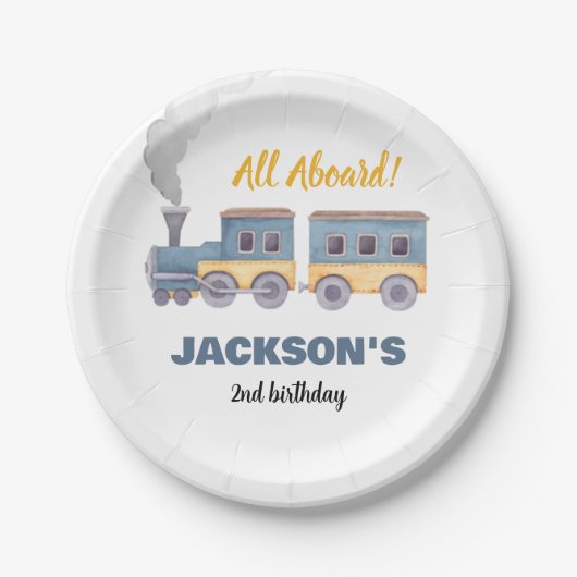 列車誕生日チュガチャガツーリング ペーパープレート (正面)