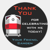 列車誕生日パーティー特典ギフトステッカー ラウンドシール (正面)