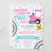 列車誕生日招待状チャッガチャッガツートレイン 招待状 (正面)
