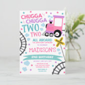 列車誕生日招待状チャッガチャッガツートレイン 招待状 (スタンド正面)